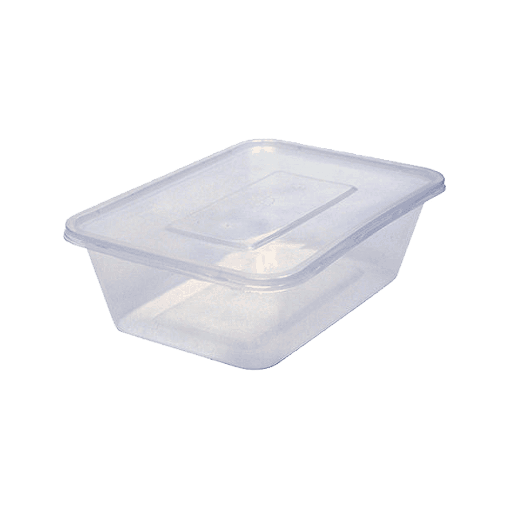 750ml Rectangular Clear Plastic